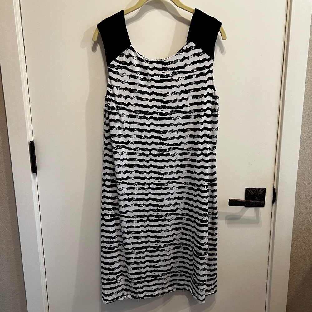 Tart black & white print short dress-L